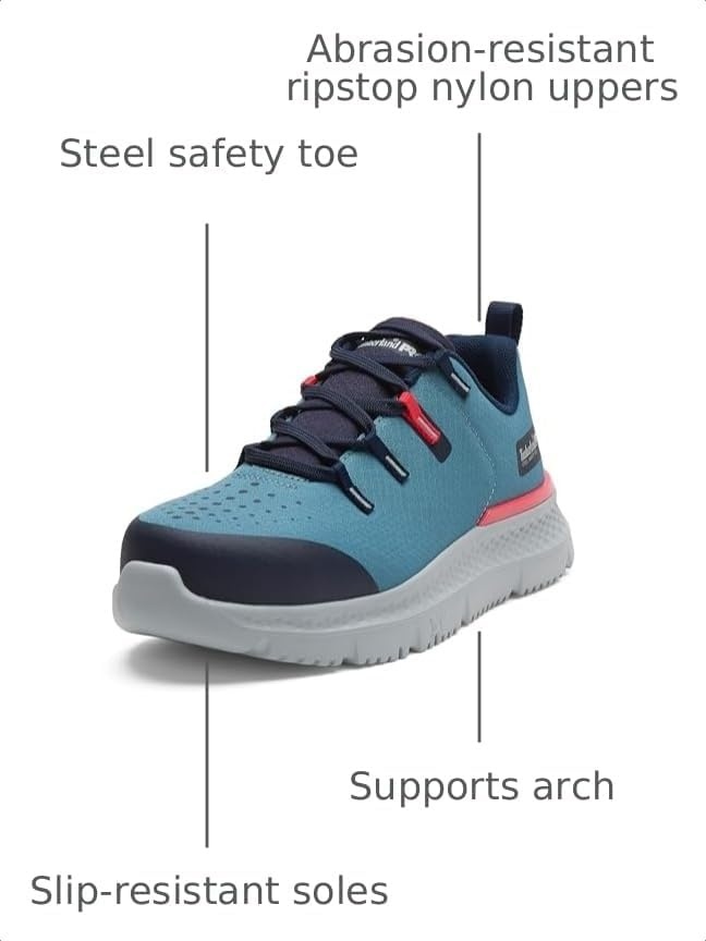 Timberland PRO Women’s Intercept Steel Safety Toe Industrial Athletic Work Shoes(Slate/Pink V1)