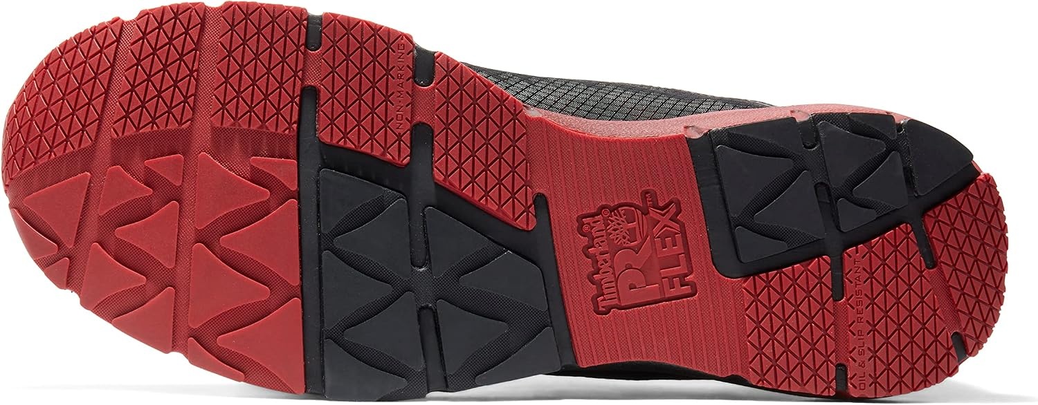 Timberland PRO Men’s Radius Composite Safety Toe Athletic Industrial Work Shoe(Black/Red)