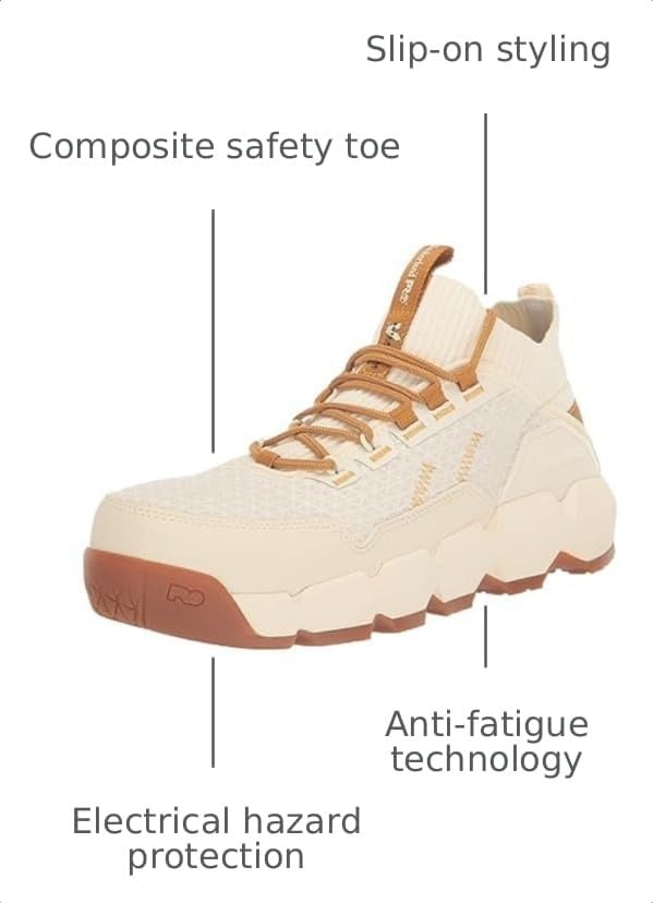 Timberland PRO Women’s Morphix Chukka Composite Safety Toe Boots(White/Wheat V1)