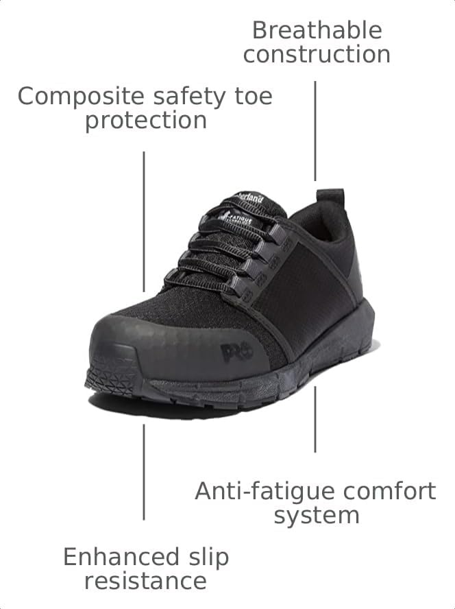 Timberland PRO Women’s Radius Composite Safety Toe Athletic Industrial Work Shoe, Black, 7.5M