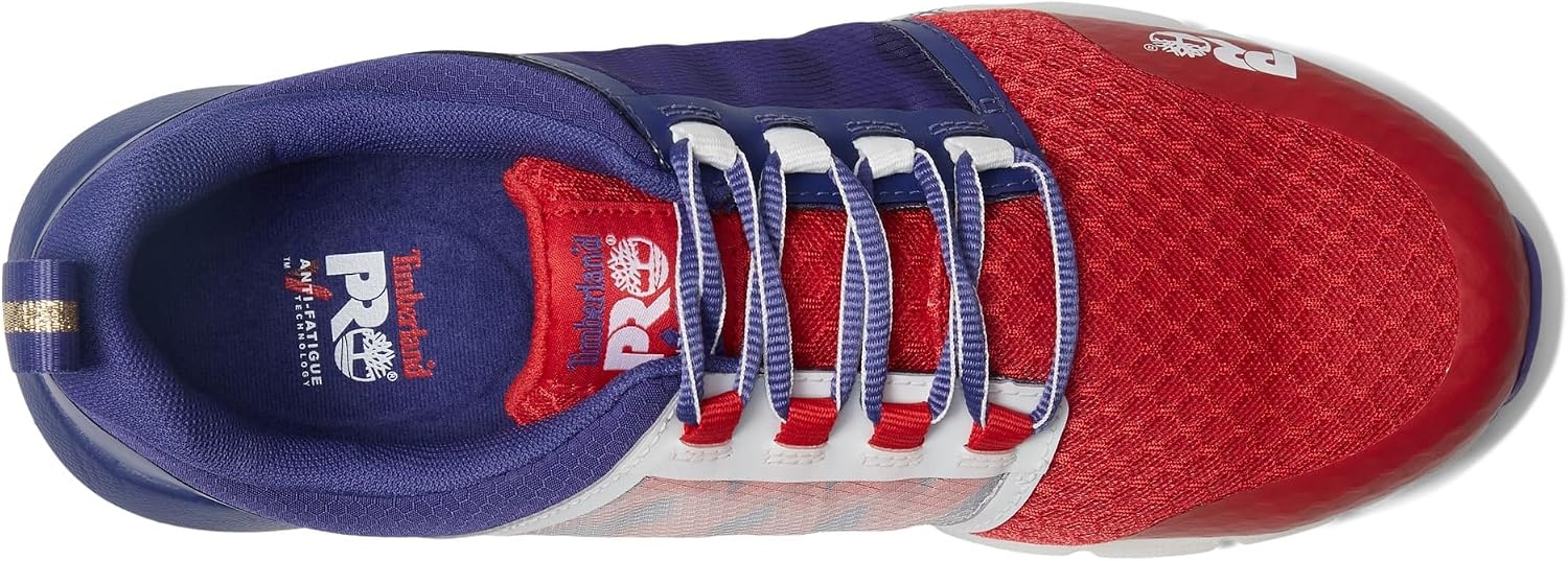 Timberland PRO Men’s Radius Composite Safety Toe Athletic Industrial Work Shoe(Red/Blue)