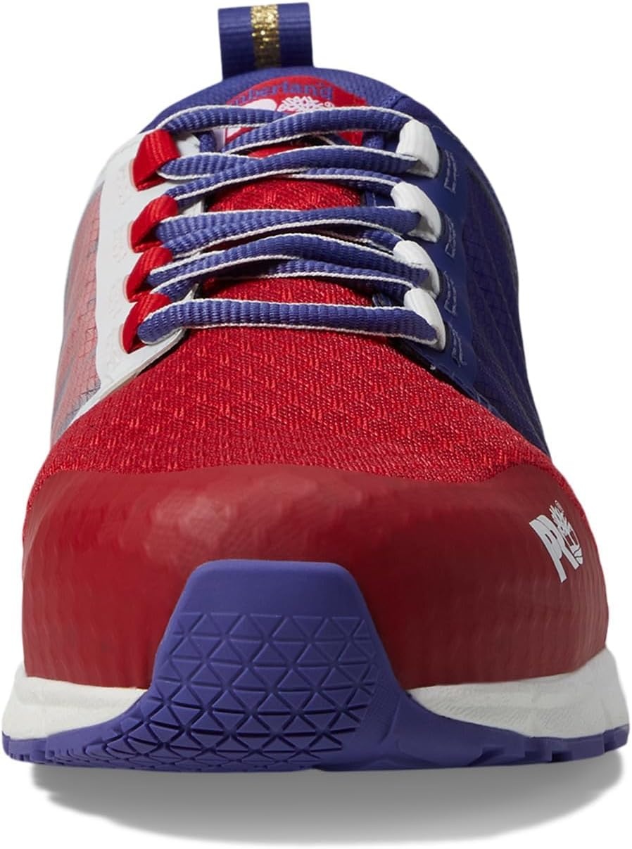 Timberland PRO Men’s Radius Composite Safety Toe Athletic Industrial Work Shoe(Red/Blue)