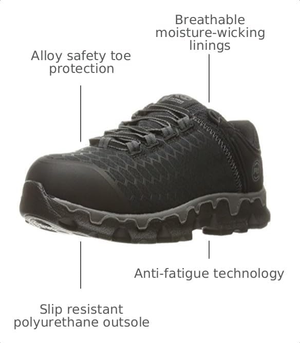 Timberland PRO Women’s Powertrain Sport Alloy Toe SD+ Industrial & Construction Shoe(Black)