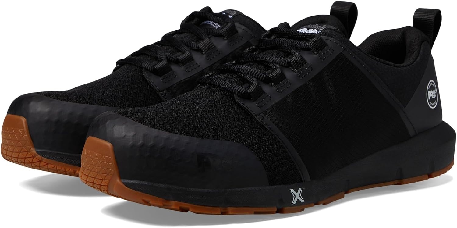 Timberland PRO Men’s Radius Composite Safety Toe Athletic Industrial Work Shoe(Black/Gum 1)