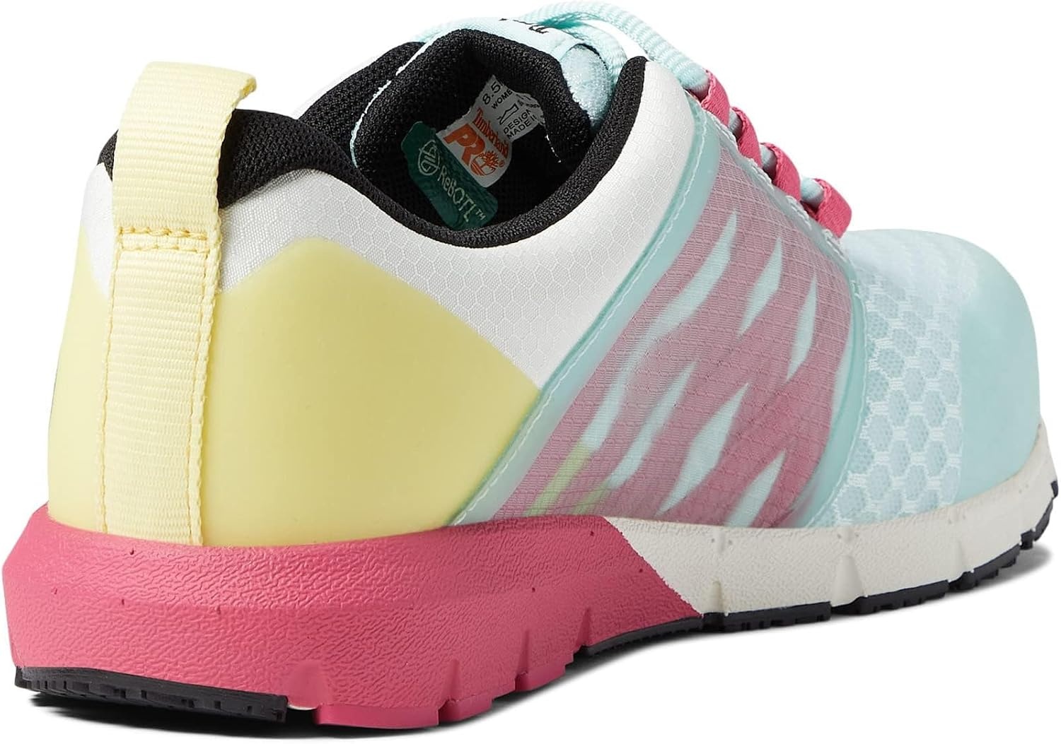 Timberland PRO Men’s Radius Composite Safety Toe Athletic Industrial Work Shoe(Sea/Pink/Yellow 1)