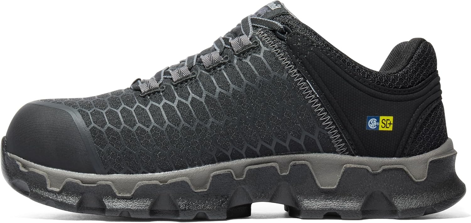 Timberland PRO Women’s Powertrain Sport Alloy Toe SD+ Industrial & Construction Shoe(Black/Grey-2024 New)