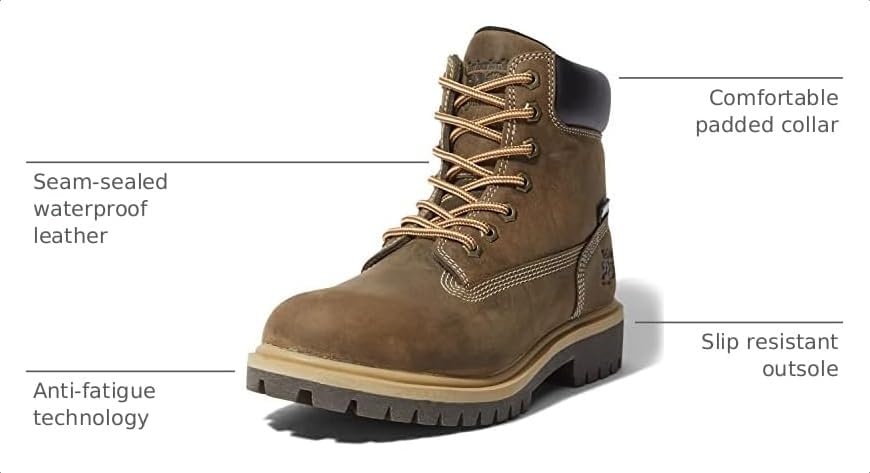 Timberland PRO Women’s Direct Attach 6 Inch Waterproof Insulated Soft Toe Boots(Turkish Coffee-2024 New)