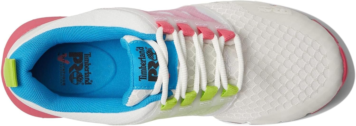 Timberland PRO Men’s Radius Composite Safety Toe Athletic Industrial Work Shoe(White/Pink/Green 1)
