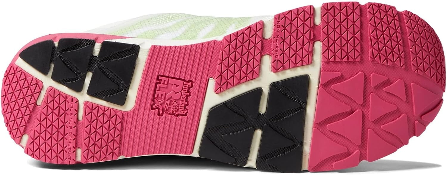 Timberland PRO Men’s Radius Composite Safety Toe Athletic Industrial Work Shoe(White/Pink/Green 1)
