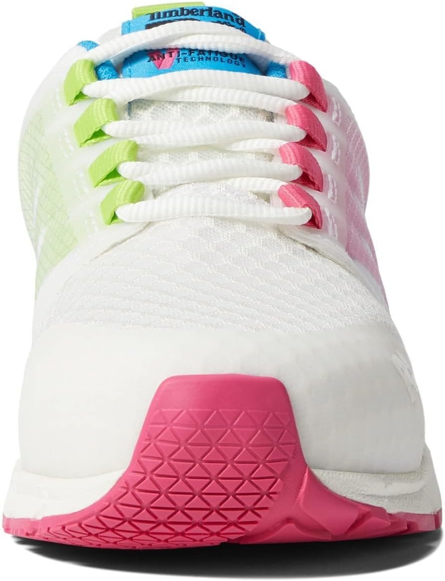 Timberland PRO Men’s Radius Composite Safety Toe Athletic Industrial Work Shoe(White/Pink/Green 1)