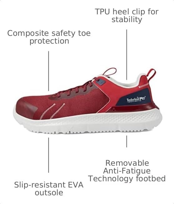 Timberland PRO Men’s Setra Low Comp Toe Work Shoes(Maroon/Navy)