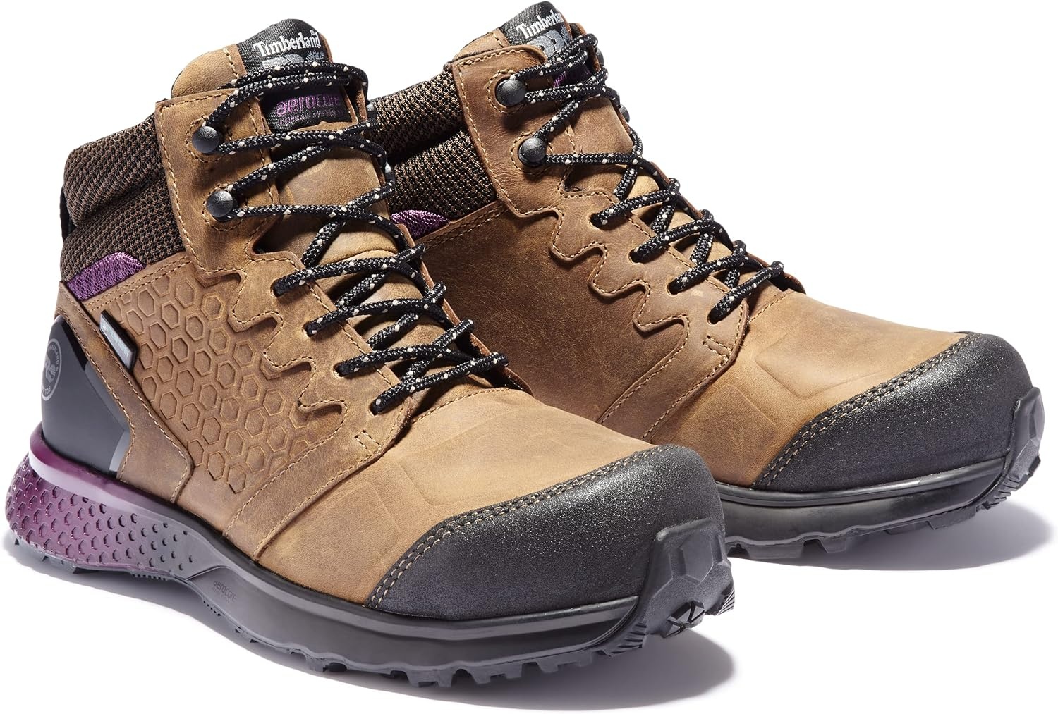 Timberland PRO Reaxion Mid Composite Safety Toe Waterproof(Brown/Purple)