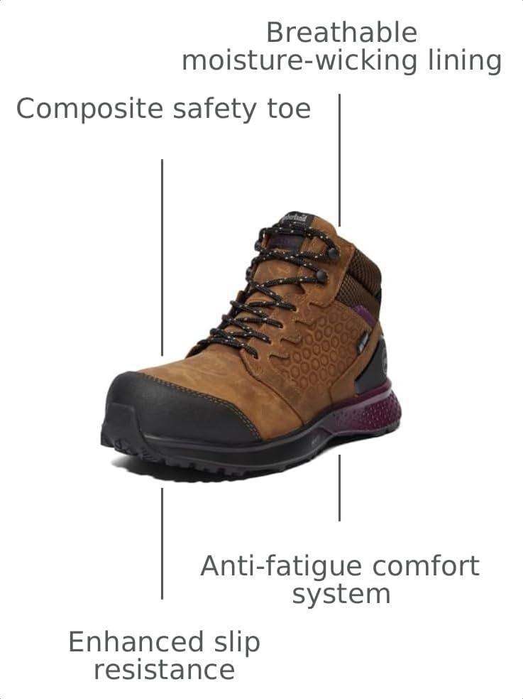 Timberland PRO Reaxion Mid Composite Safety Toe Waterproof(Brown/Purple)