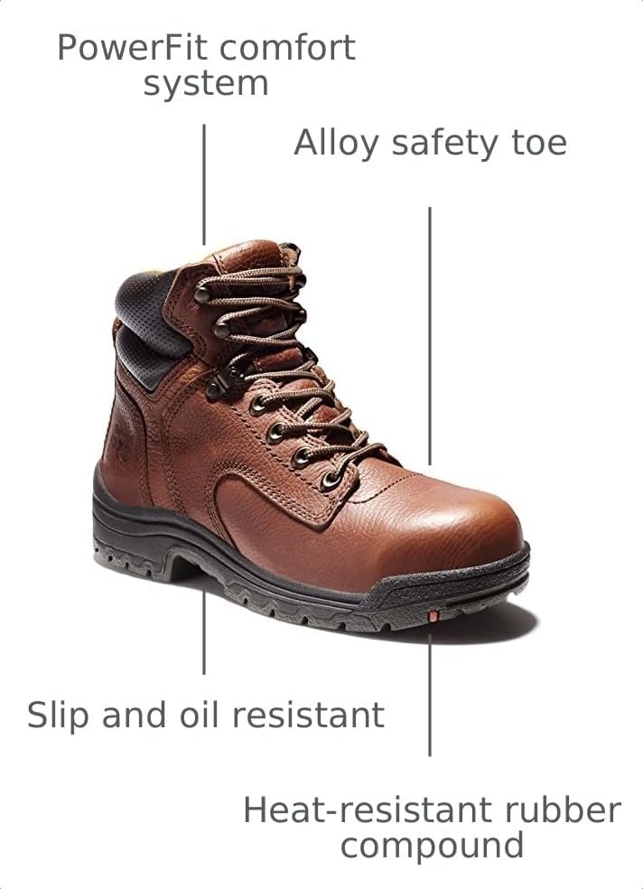 Timberland PRO Women’s Titan 6 Inch Alloy Safety Toe Industrial Work Boot(Brown)