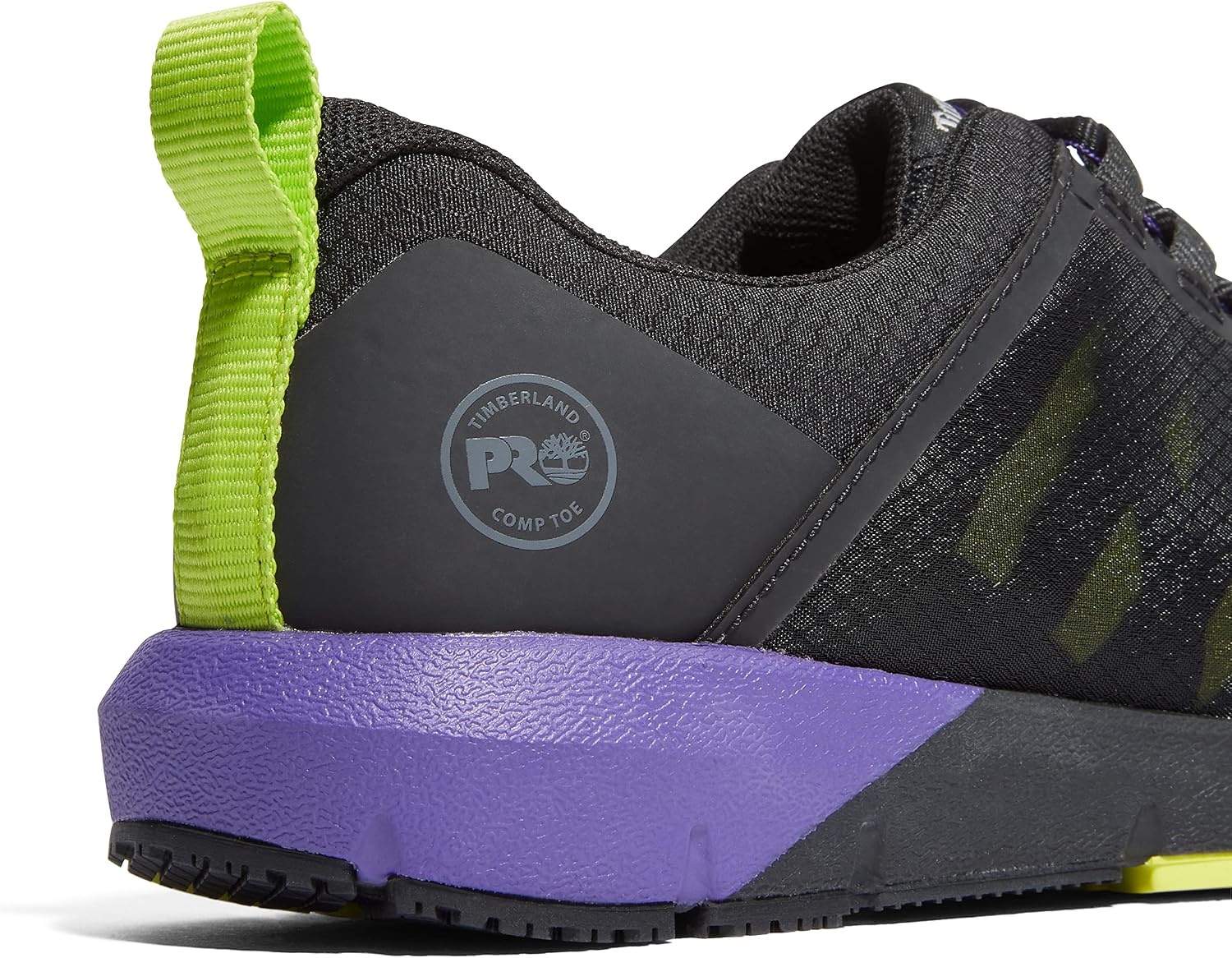 Timberland PRO Men’s Radius Composite Safety Toe Athletic Industrial Work Shoe(Black/Hi-viz/Purple-2024 New)