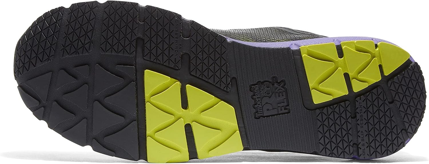 Timberland PRO Men’s Radius Composite Safety Toe Athletic Industrial Work Shoe(Black/Hi-viz/Purple-2024 New)