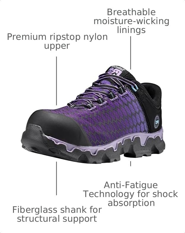 Timberland PRO Women’s Powertrain Sport Alloy Toe SD+ Industrial & Construction Shoe(Black/Purple V1)