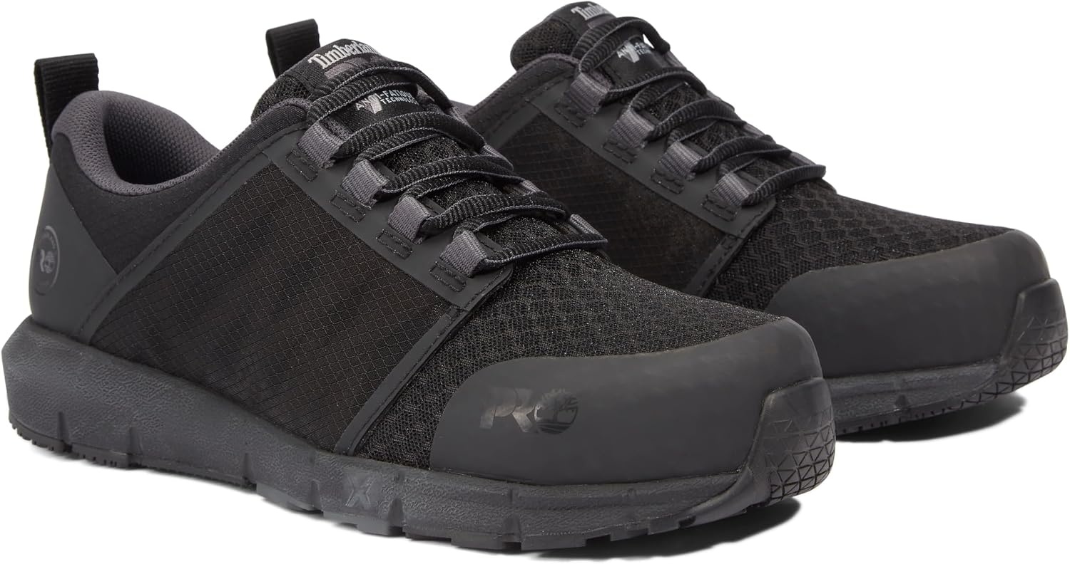 Timberland PRO Unisex-Adult Radius Composite Safety Toe Static Dissipative Industrial Athletic Work Shoe(Black/Grey)