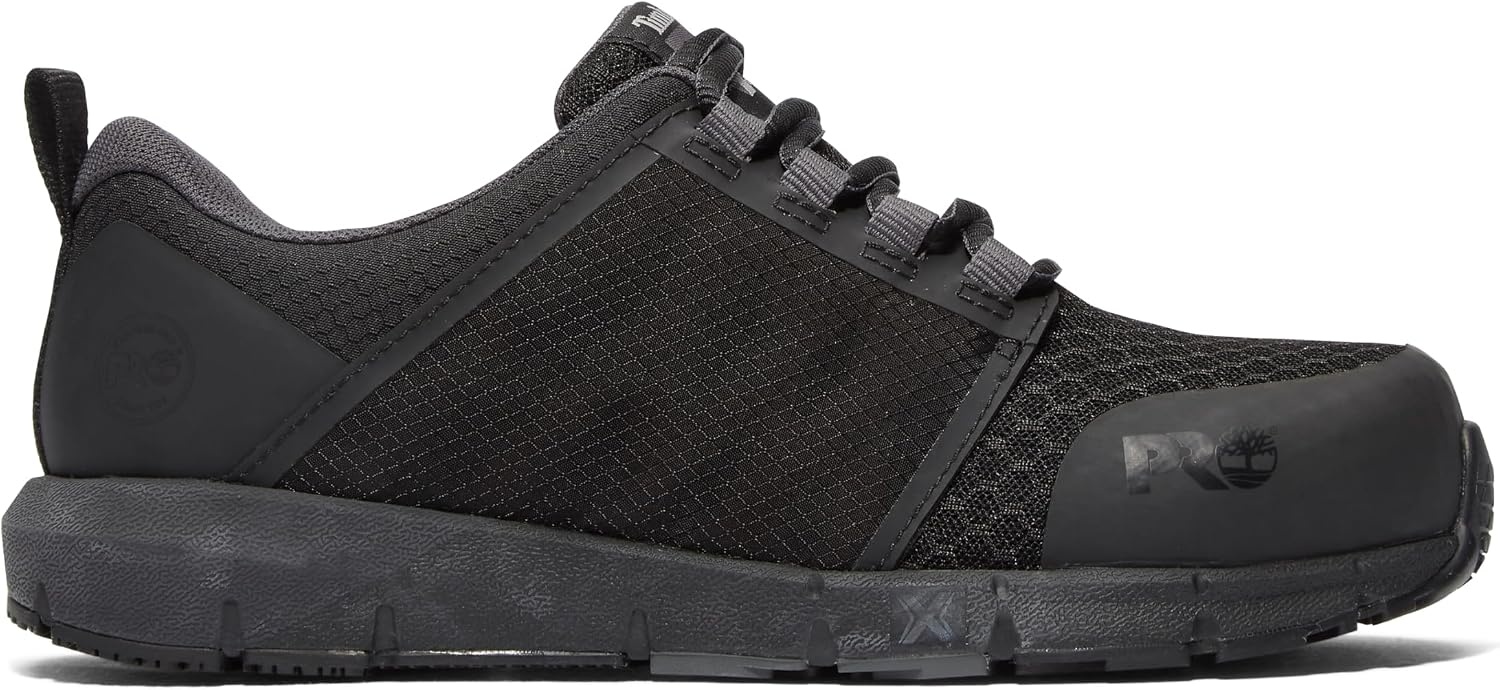 Timberland PRO Unisex-Adult Radius Composite Safety Toe Static Dissipative Industrial Athletic Work Shoe(Black/Grey)