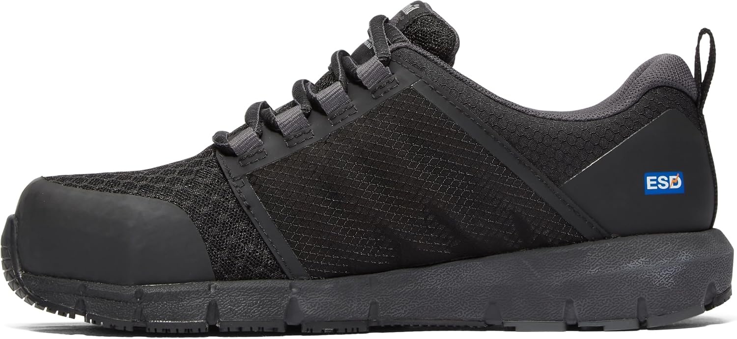 Timberland PRO Unisex-Adult Radius Composite Safety Toe Static Dissipative Industrial Athletic Work Shoe(Black/Grey)