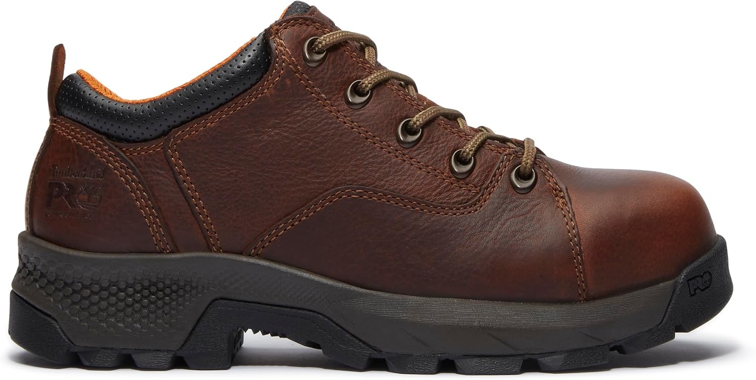 Timberland PRO Titan Ev Oxford Composite Safety Toe Industrial Work Shoes(Medium Brown Full Grain)