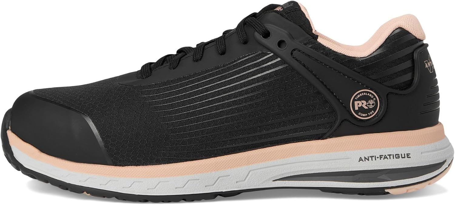 Timberland PRO Women’s Drivetrain Composite Safety Toe Work Shoes(Black/Pink 1)
