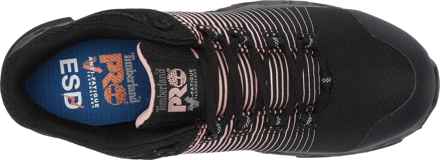 Timberland PRO Women’s Powertrain Sport Alloy Toe SD+ Industrial & Construction Shoe(Black  Rose Gold)