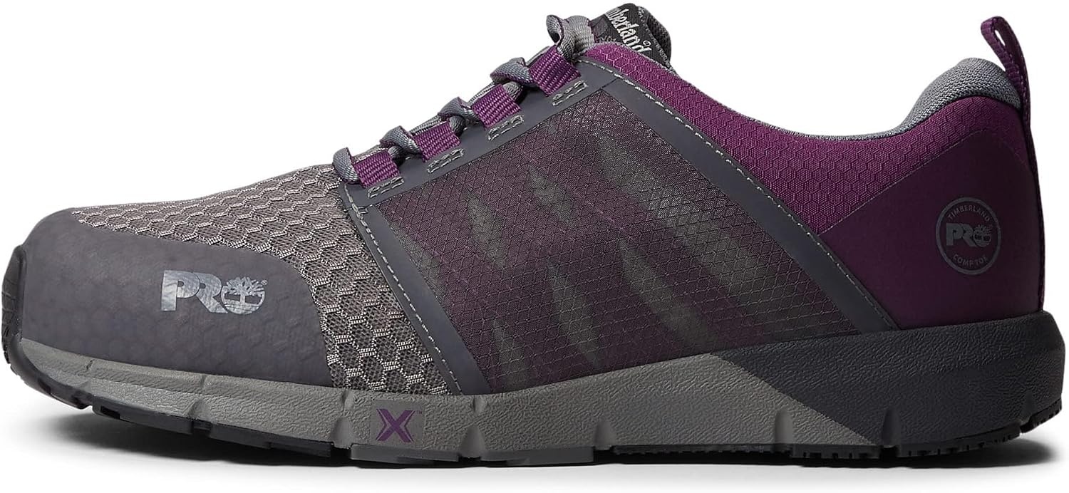 Timberland PRO Men’s Radius Composite Safety Toe Athletic Industrial Work Shoe(Grey/Purple)