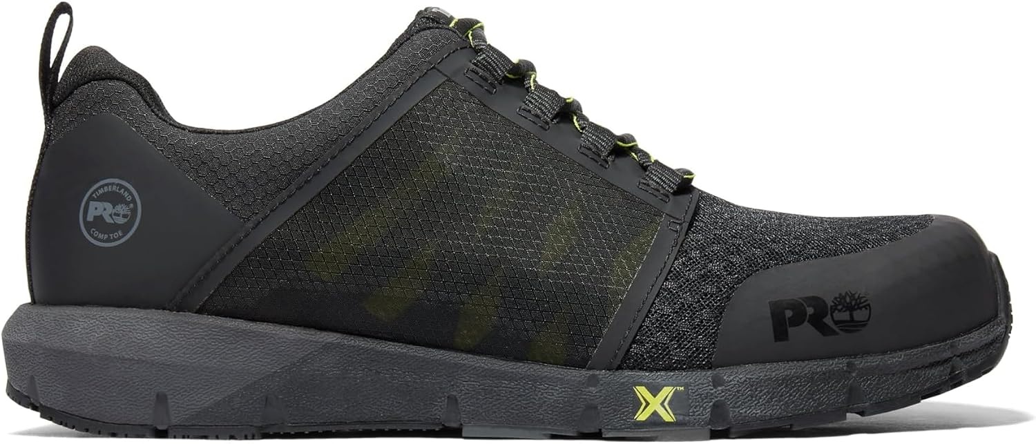 Timberland PRO Men’s Radius Composite Safety Toe Athletic Industrial Work Shoe(Black/Hi-viz)