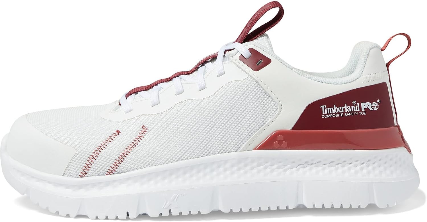 Timberland PRO Men’s Setra Low Comp Toe Work Shoes(Cream/Cranberry)