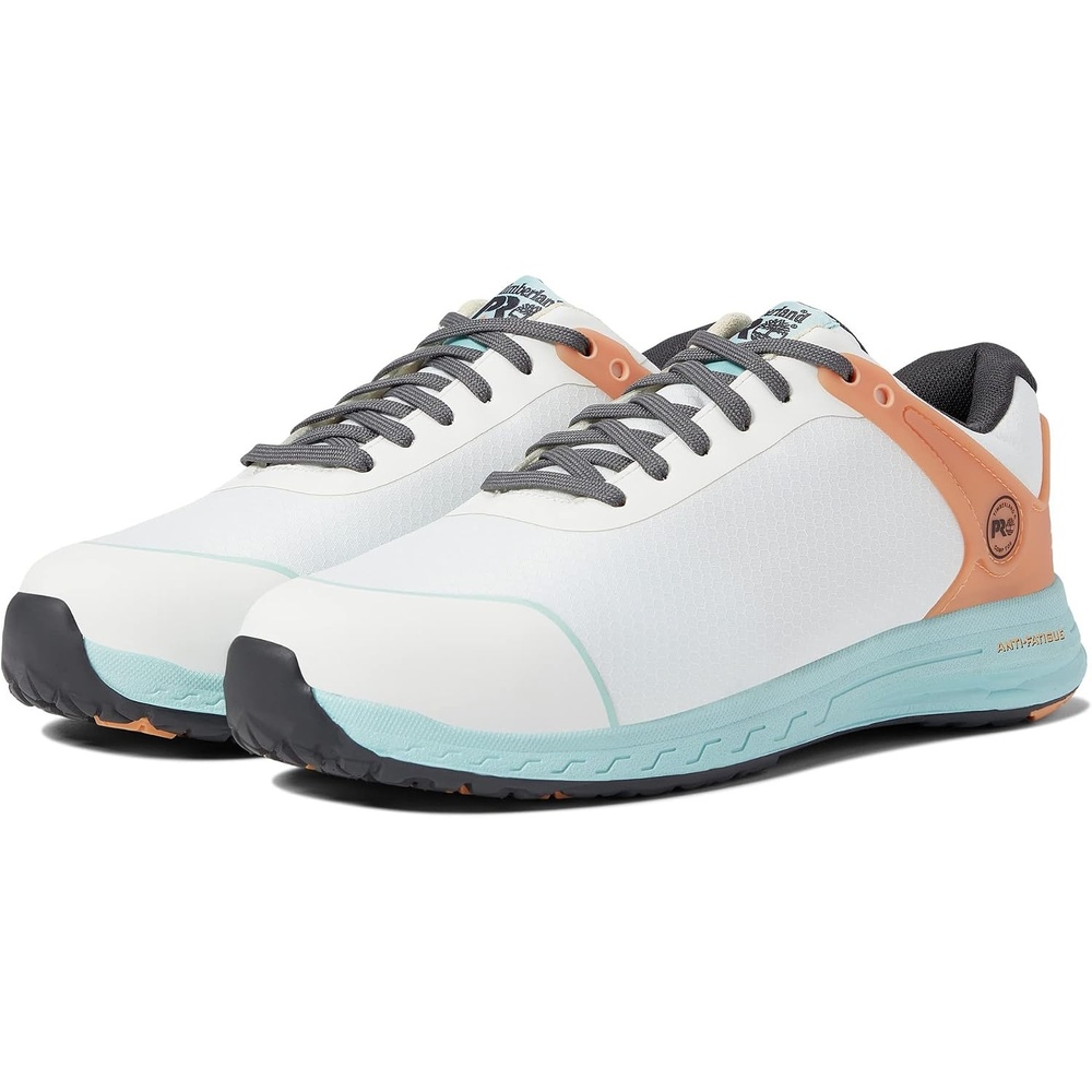 Timberland PRO Women’s Drivetrain Composite Safety Toe Work Shoes(White/Peach/Green)