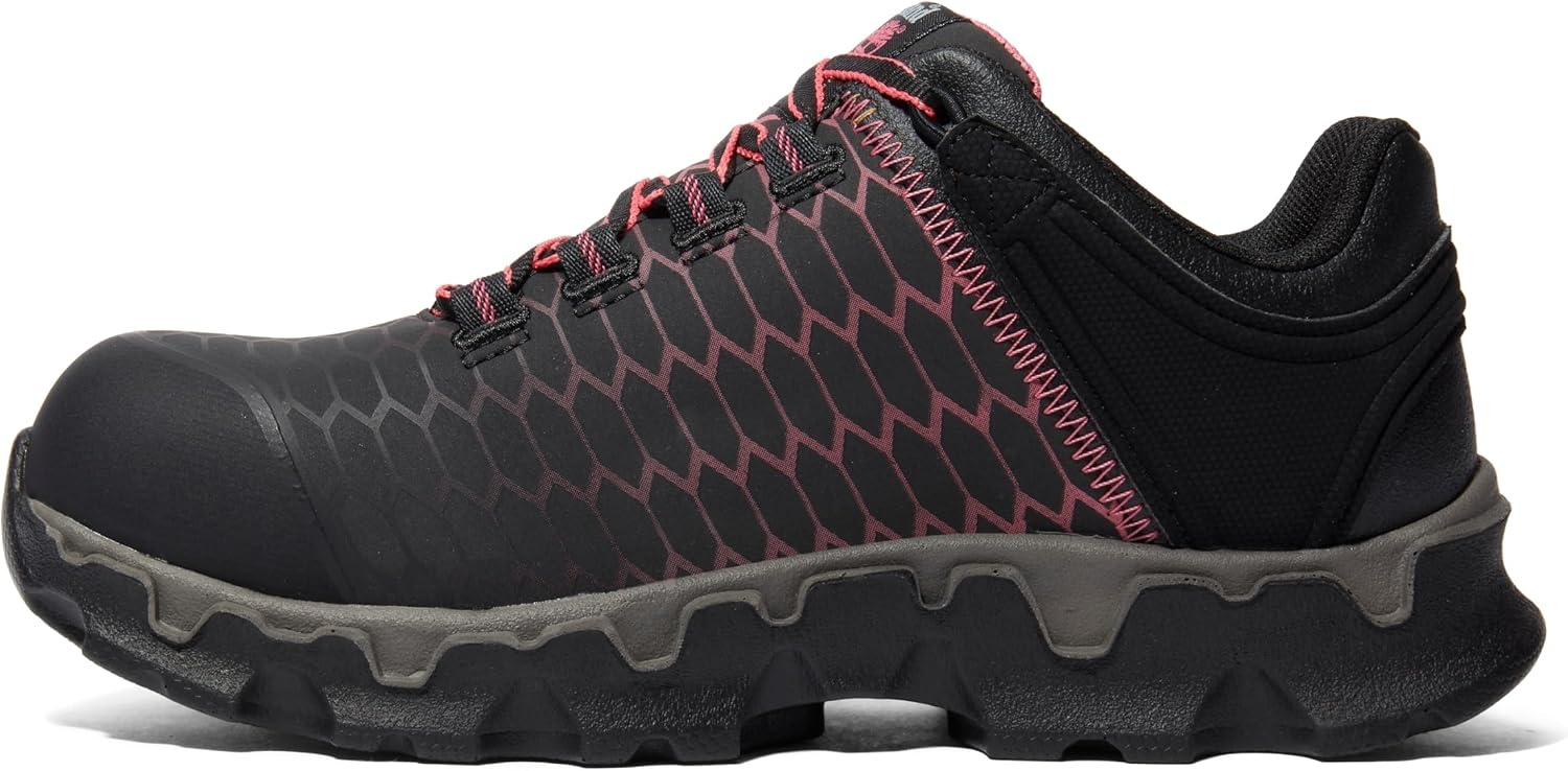Timberland PRO Women’s Powertrain Sport Alloy Toe SD+ Industrial & Construction Shoe(Black/Pink-2024 New)