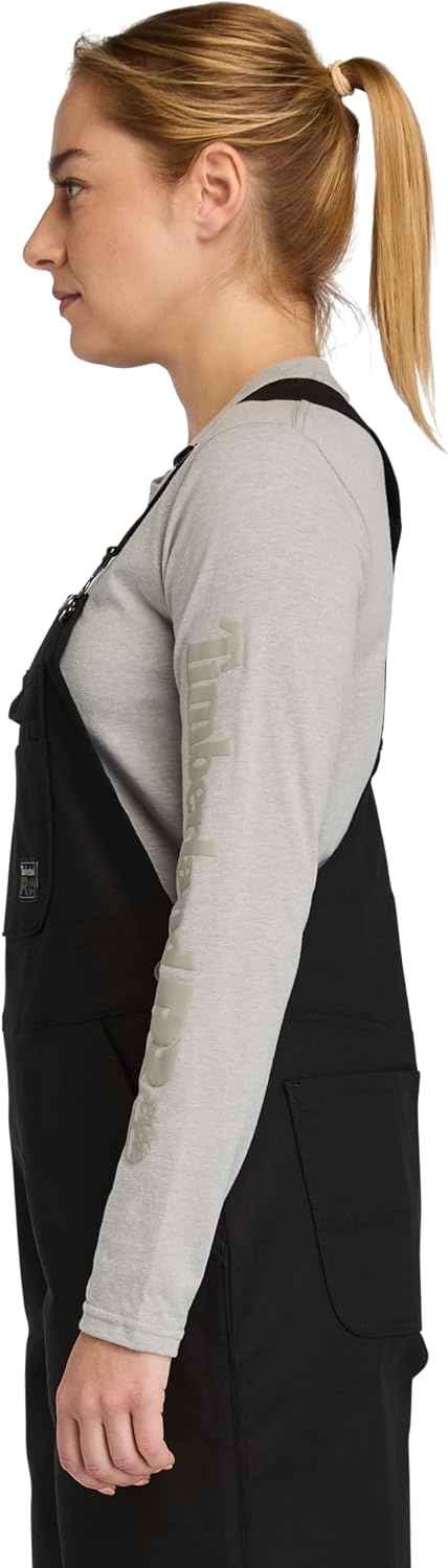 Timberland PRO Women’s Gritflex Canvas Bib Overalls(Black)